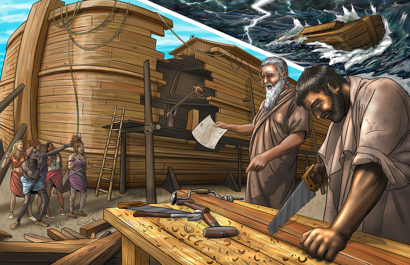 Попорно Тварей Собирает Ной