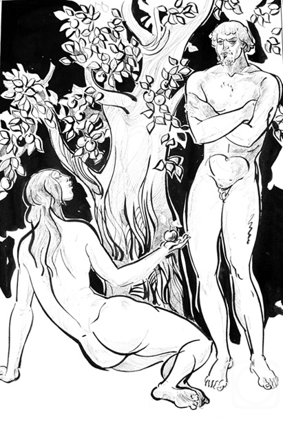 Порно Рисунки Адама И Евы